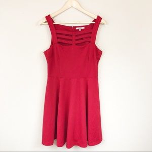 3 for $30! BB Dakota Red Skater Dress A Line Caged